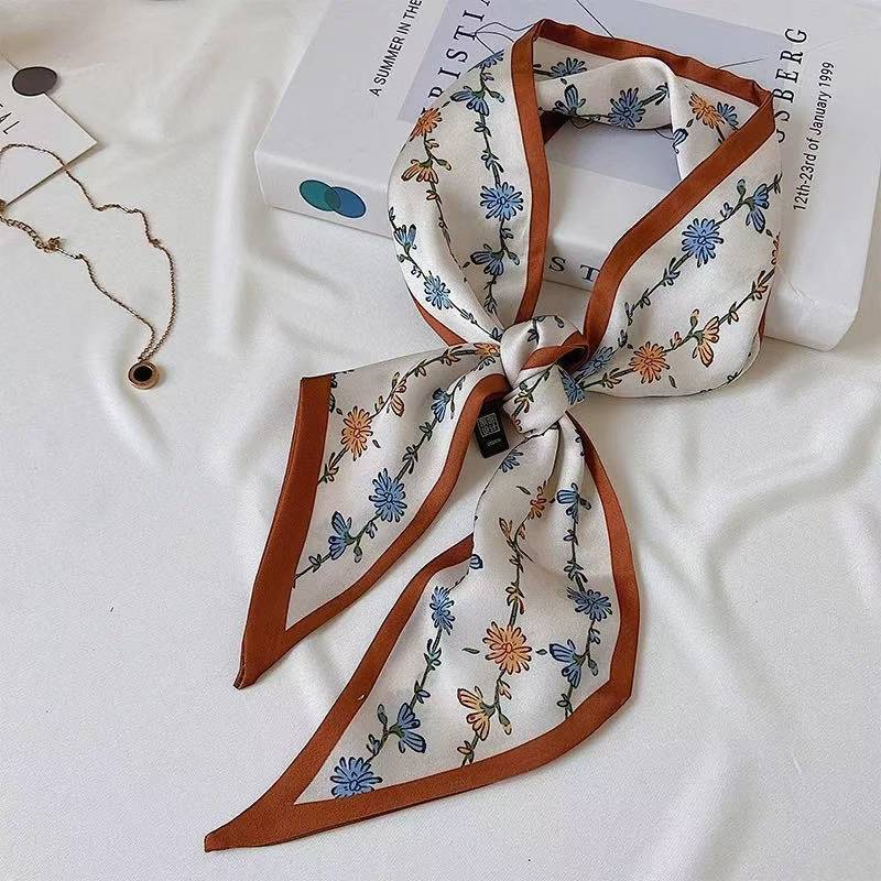 Vintage Floral Silk Silk Scarf - Ethnic Fashion Design ulasan dan harga