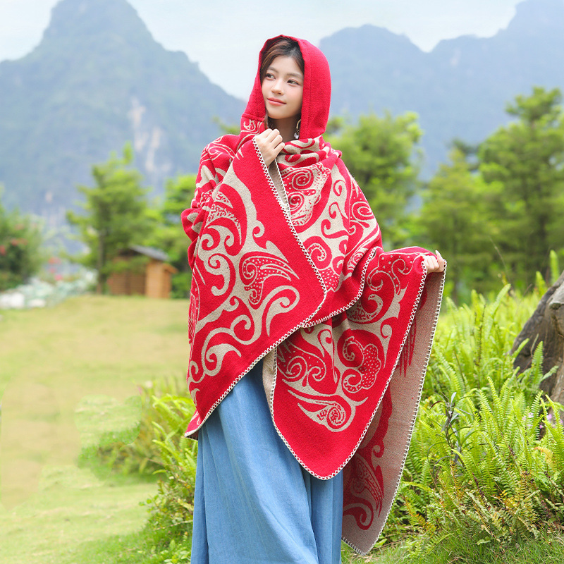 New Women's Hooded Shawl Warm  - Go Ethnic Fashion ulasan dan harga