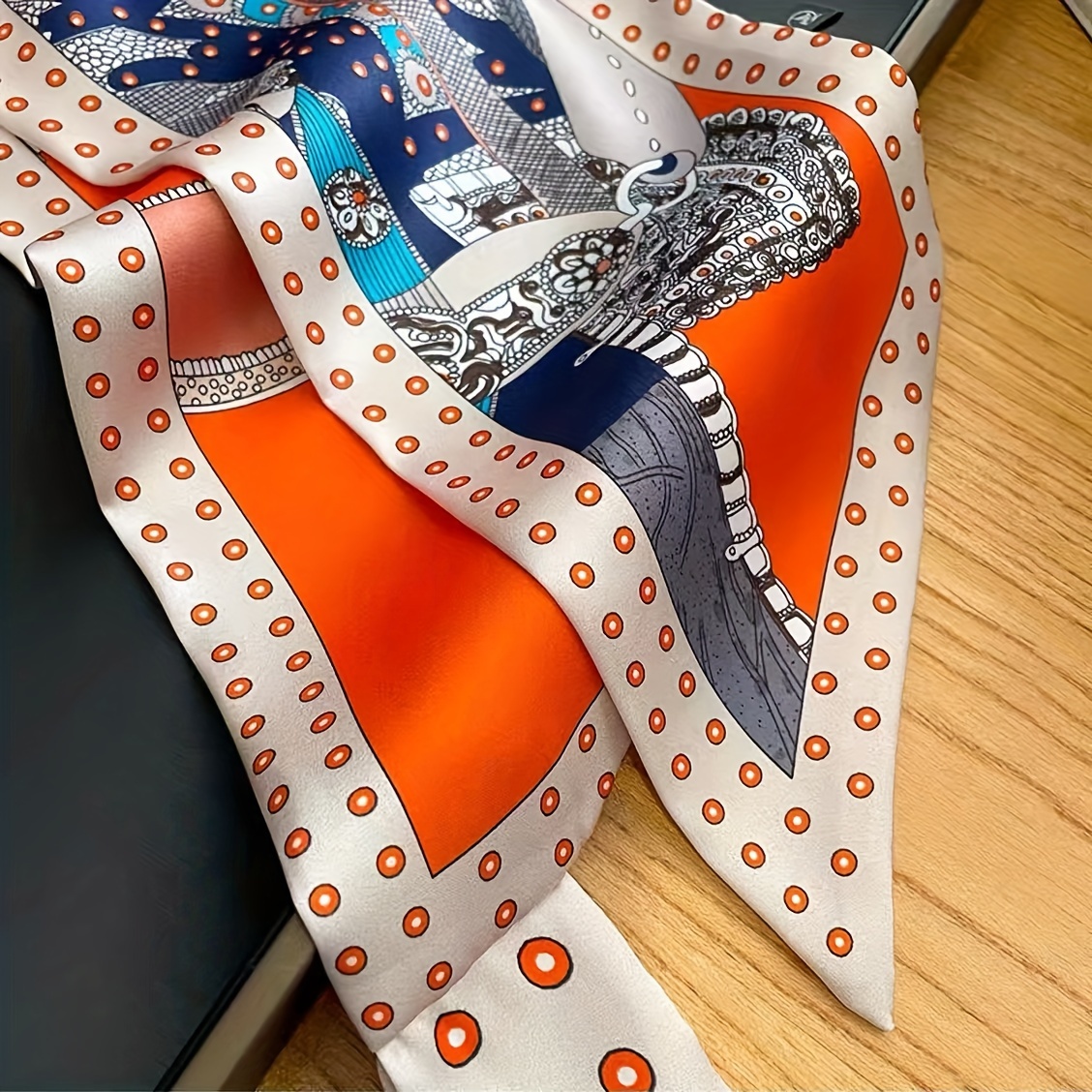 Boho Chic Orange Floral Print  - Ethnic Fashion Design ulasan dan harga