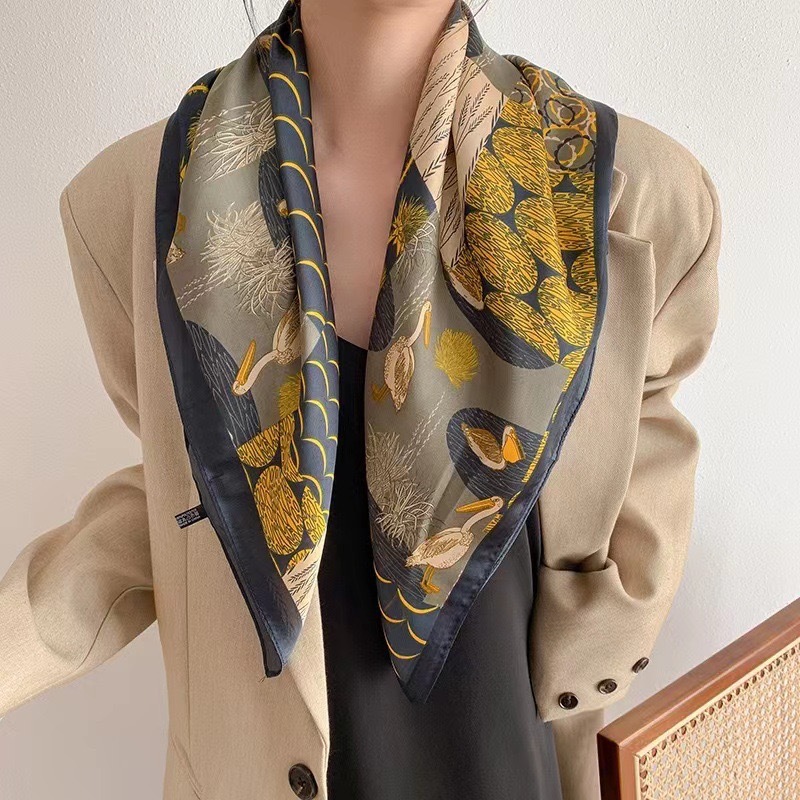 Luxury Vintage Silk Scarf Wome - Ethnic Fashion Design ulasan dan harga