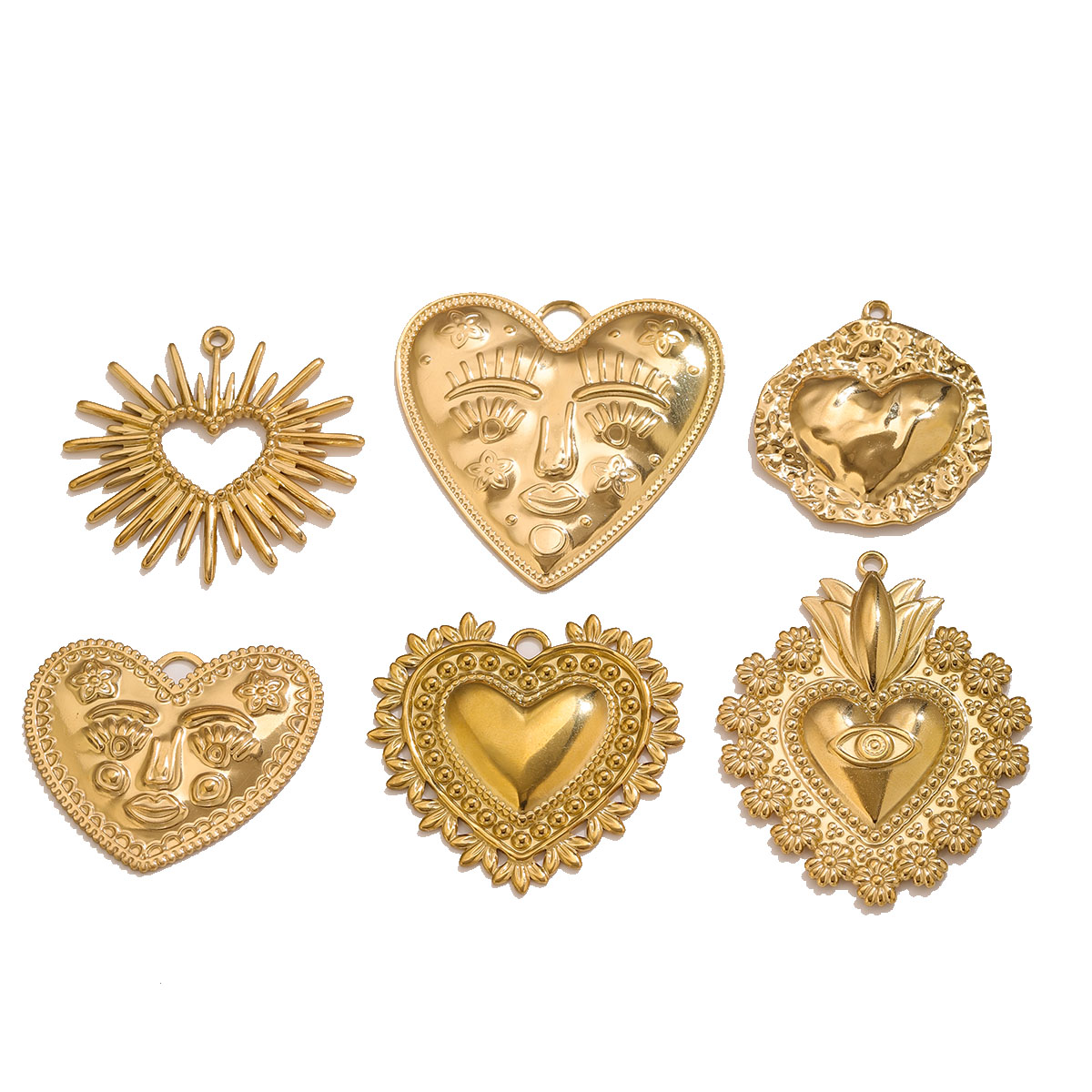5Pcs PVD Gold Stainless Steel  - Ethnic Fashion Design ulasan dan harga
