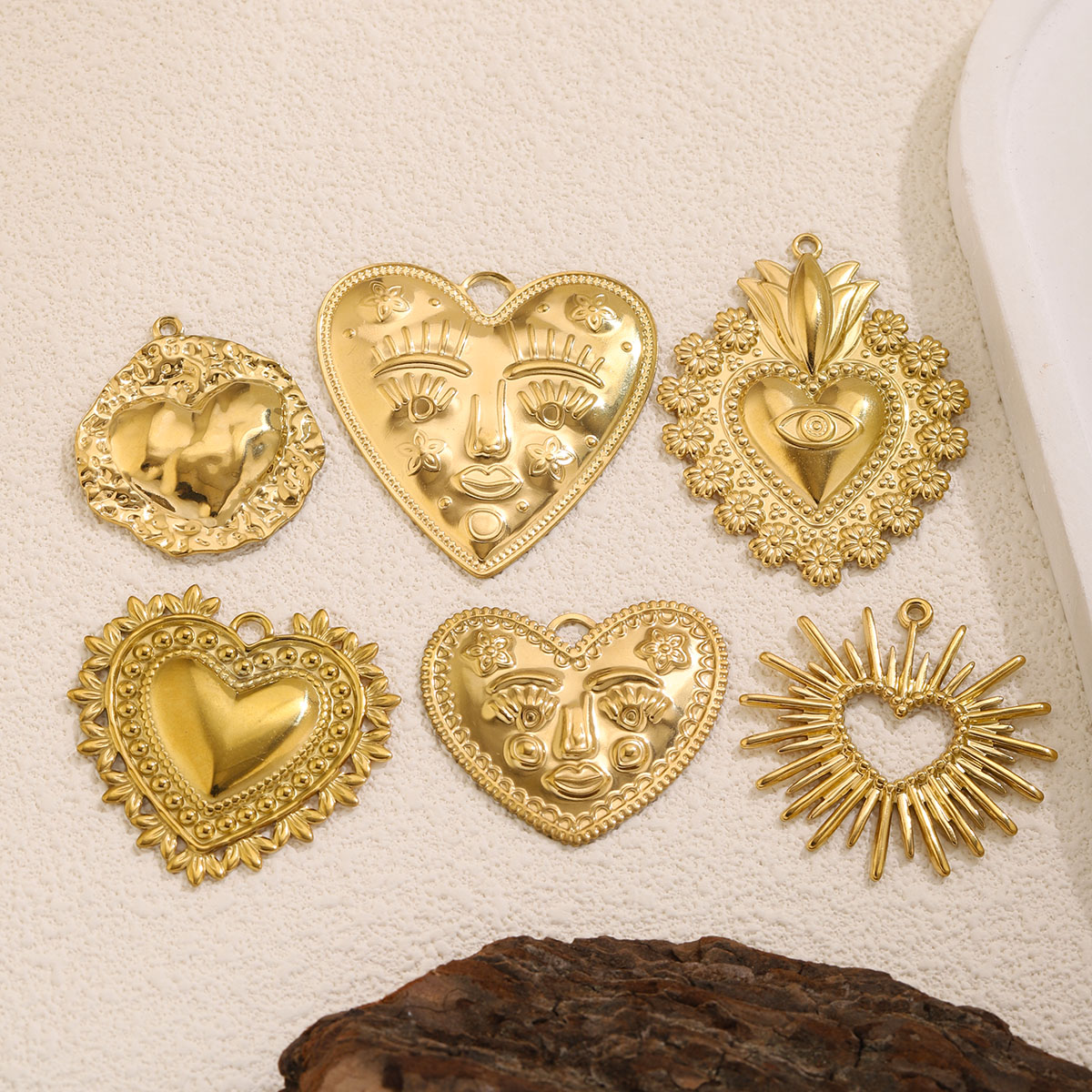 5Pcs PVD Gold Stainless Steel  - Ethnic Fashion Design ulasan dan harga